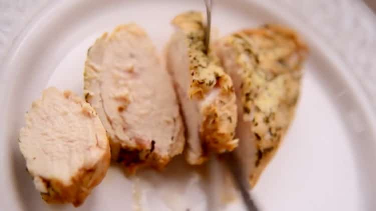 Fragrant chicken breast in foil in the oven is ready