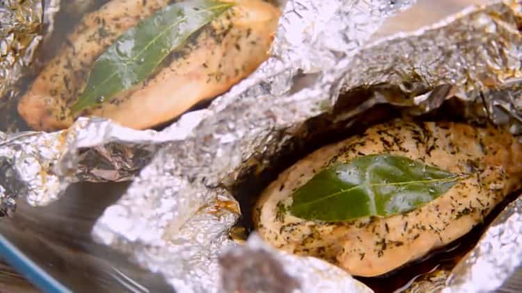 To prepare the chicken breast in foil in the oven, prepare everything you need