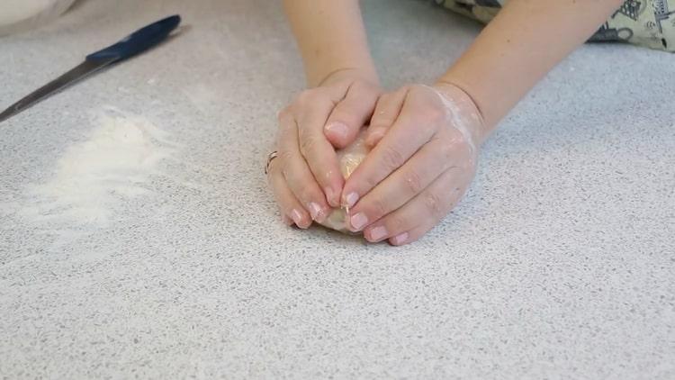 To make manti in the oven, knead the dough