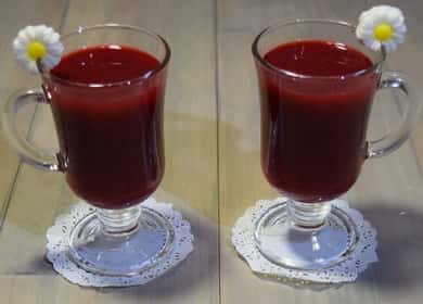 Homemade fruit drink from frozen berries - a delicious, refreshing and very healthy drink