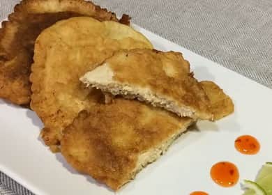 Chicken breast in batter according to a step by step recipe with photo