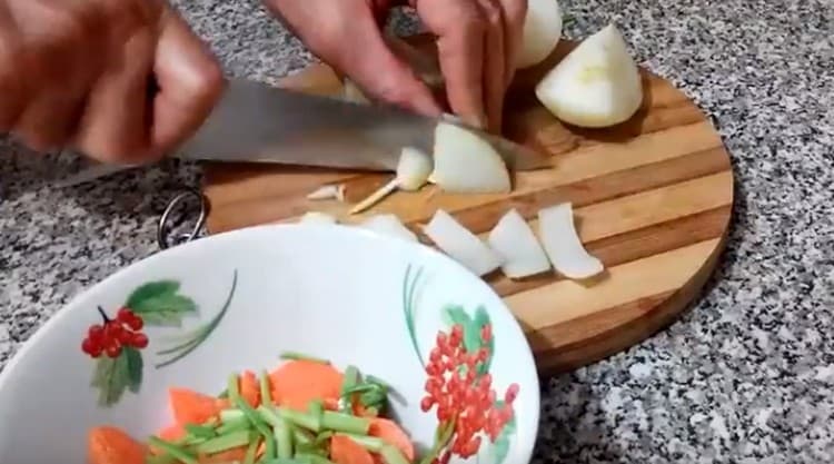 Pretty large cut onion.
