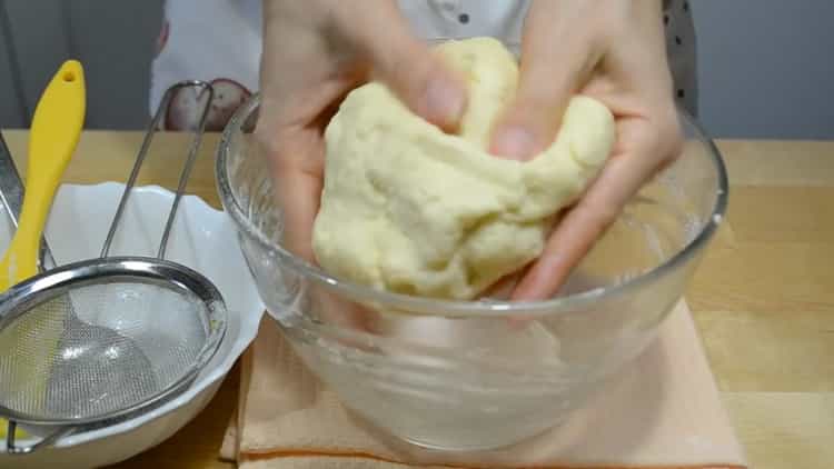 To make biscuits from cottage cheese and sour cream, knead the dough