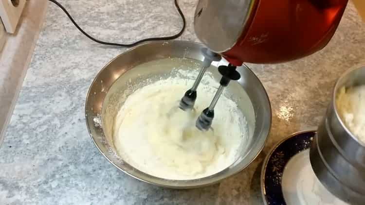 Add flour to make cookies in vegetable oil