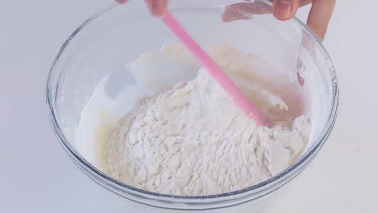 Add flour to make cookies with the filling.
