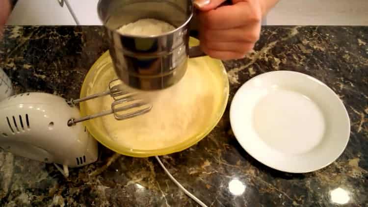 To make a quick jam cake, add flour