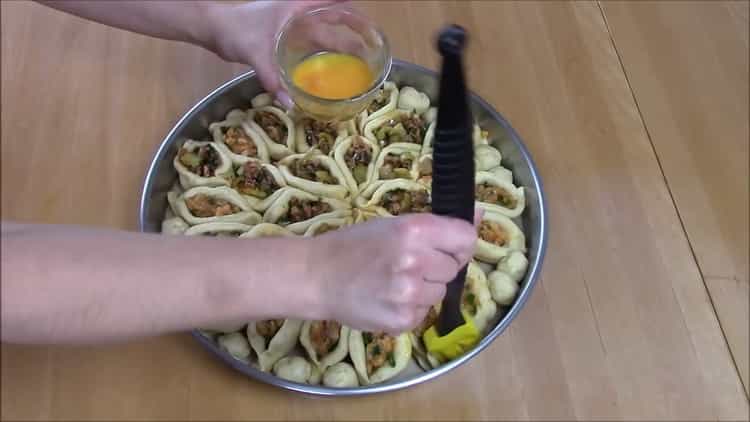 To make a meat pie, preheat the oven