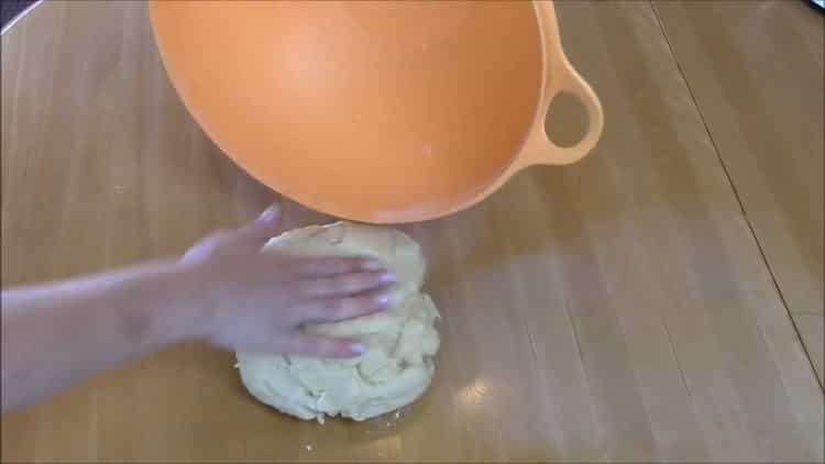 To make a meat pie, knead the dough