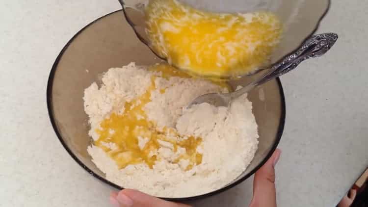 To prepare the chicken pie, prepare the ingredients for the dough