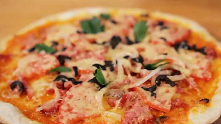 pizza cocinada en microondas