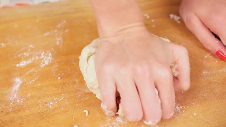 Knead the dough for microwave pizza