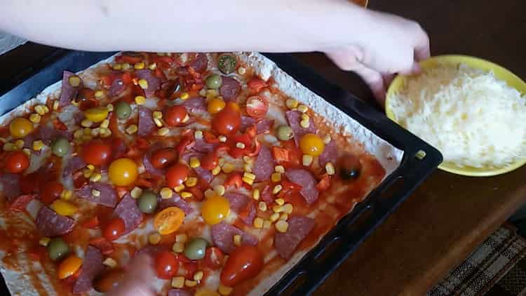 To make pita bread in the oven, grate cheese