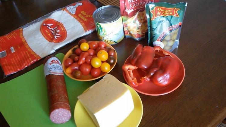 To make pita bread in the oven, prepare the ingredients