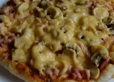 Pizza na lisnatom tijestu: korak po korak recept sa fotografijama