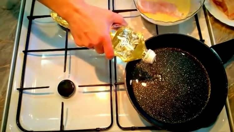 Para cocinar pescado rebozado Calentar aceite