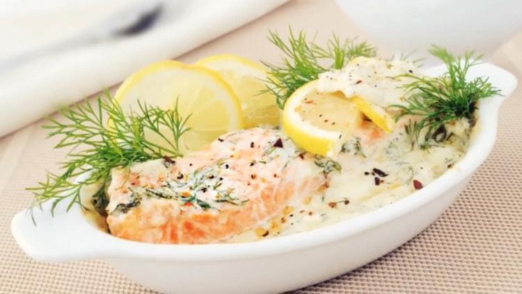 fish in a creamy sauce is ready