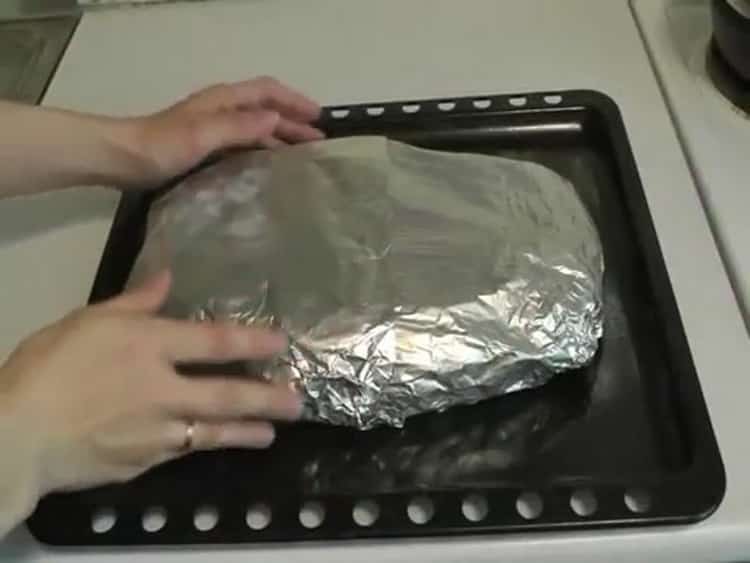 To cook char, close the foil