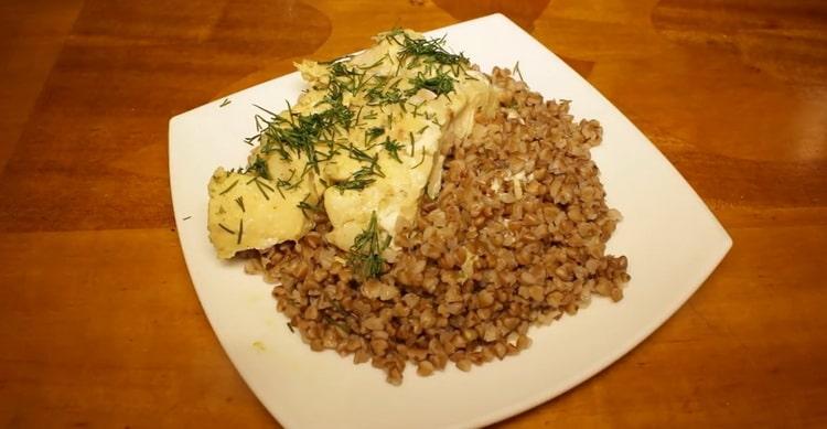 steamed fish in a slow cooker is ready