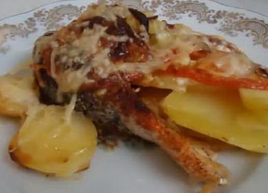 Salmon with potatoes in the oven according to a step by step recipe with photo