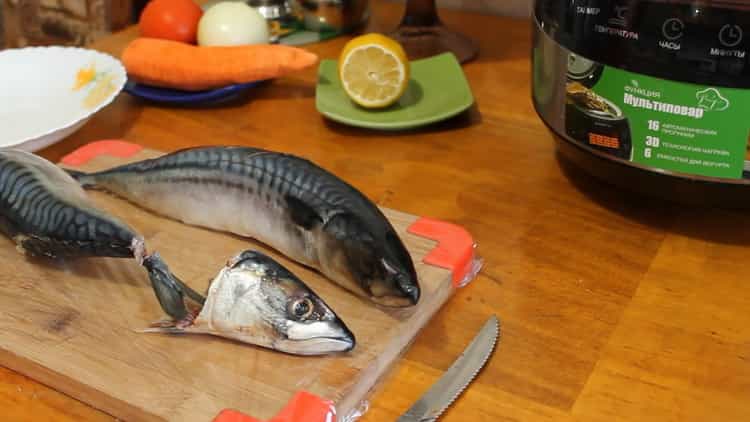 To cook mackerel in a slow cooker, prepare the ingredients