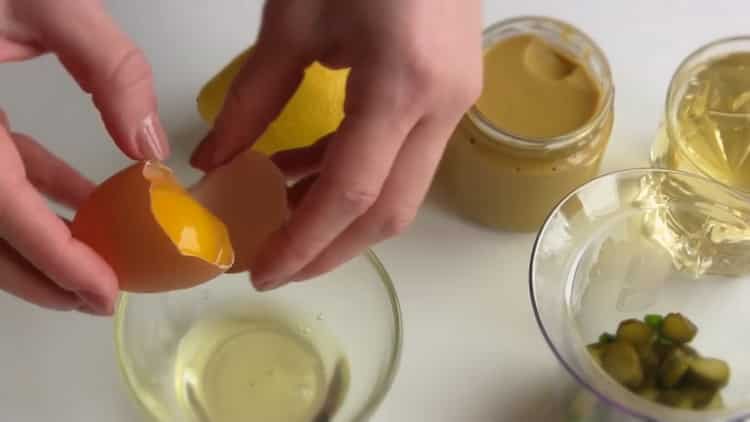To prepare the fish sauce, separate the protein from the yolk