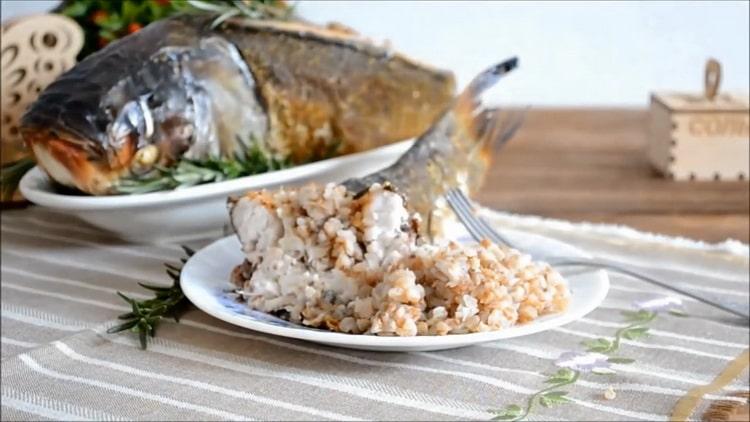 Stuffed silver carp baked in the oven - holiday recipe