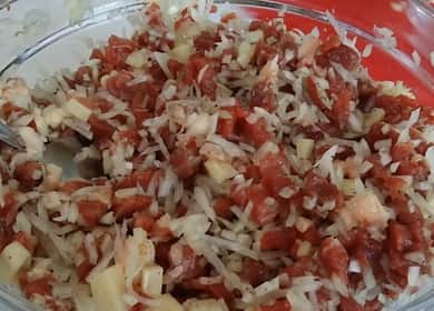 Chopped minced meat for manti - a classic recipe