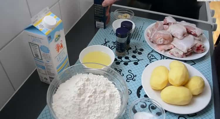 Pour préparer le khinkal du Daghestan, préparez les ingrédients