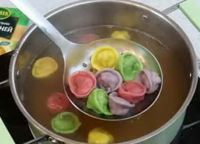 Color dumplings step by step recipe with photo