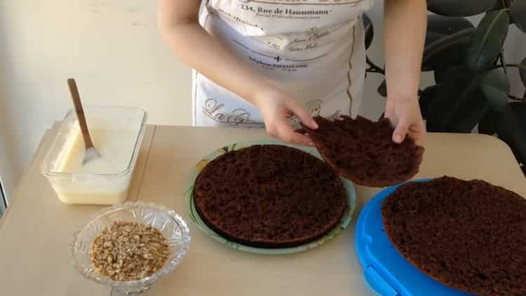 To make yogurt chocolate cake, prepare cakes