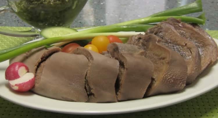 Boiled beef tongue according to a step by step cooking recipe prepare the ingredients