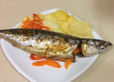 Caballa en escabeche al horno con verduras