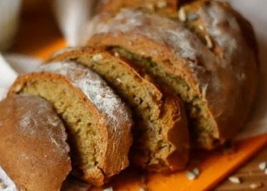 Fragrant rye bread with kefir without yeast with sunflower seeds