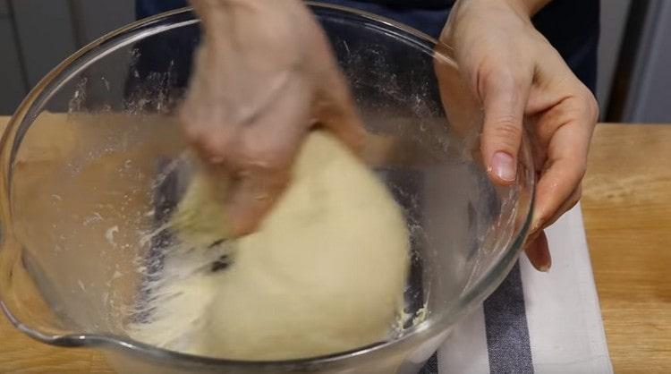 Once again, knead the dough with butter well.