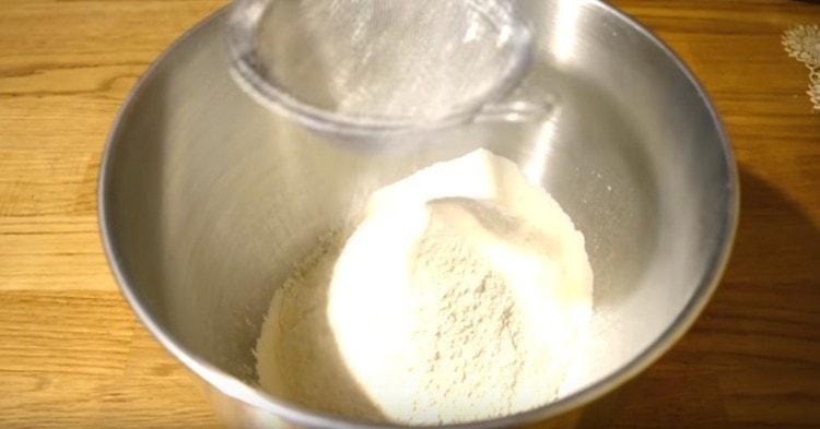 Sift flour into a bowl.