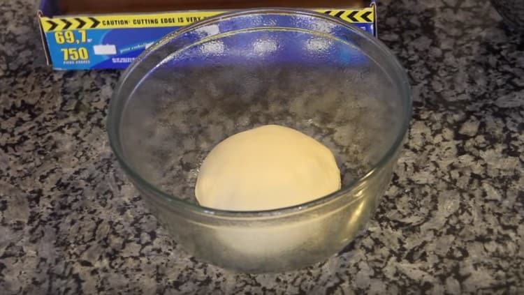 Put the finished smooth dough in a bowl greased with vegetable oil and cover with cling film.