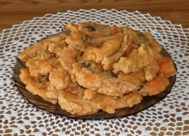 Delicious pink salmon in batter: cooking according to a step by step recipe with a photo.