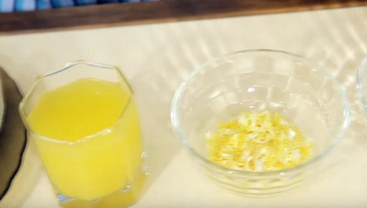 For marinade you will need orange juice and lemon zest.