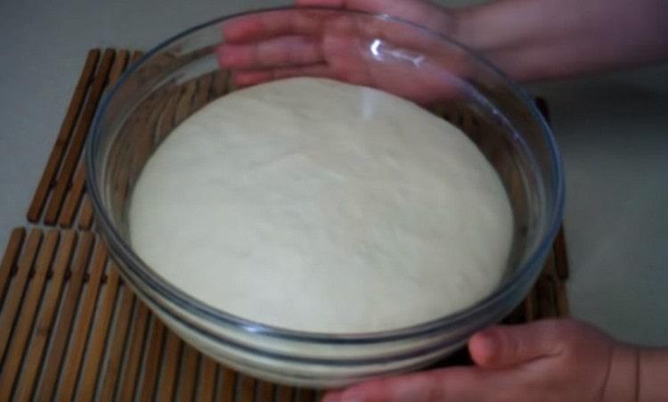 Une telle pâte à levure de kéfir pour tartes se lève très bien.