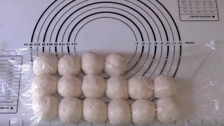 Divide the dough into portioned balls.