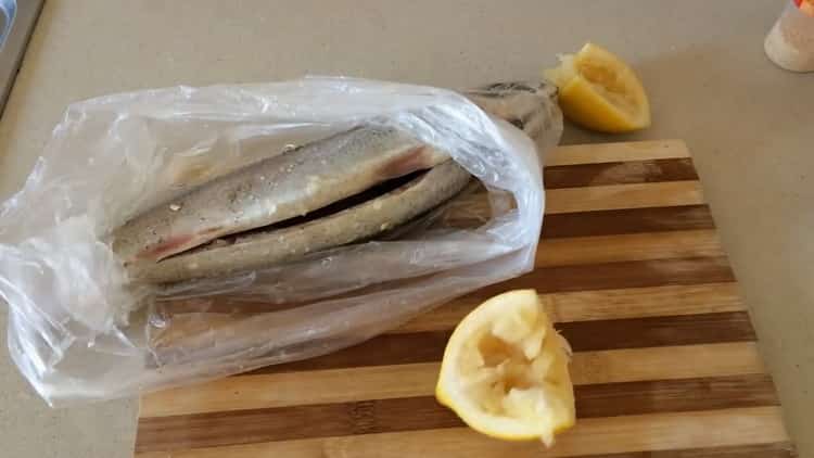For cooking mackerel in a foil in the oven, salt the fish