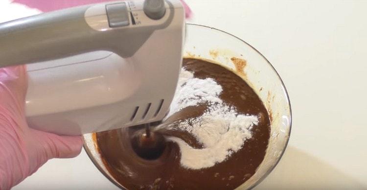 Last add baking powder to the dough.