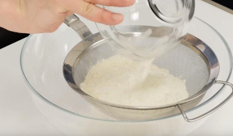 Sift flour into a bowl.