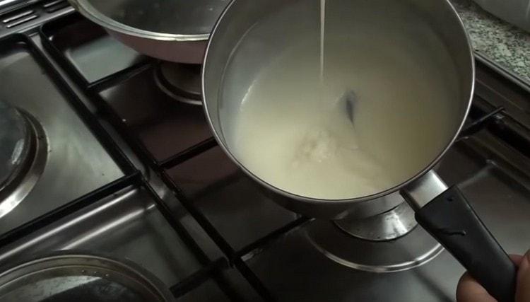 Cooking a simple custard.