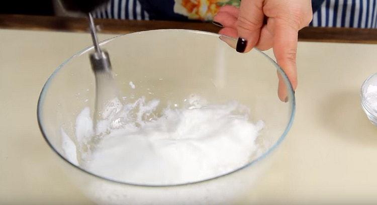 Beat whisk with a pinch of salt.