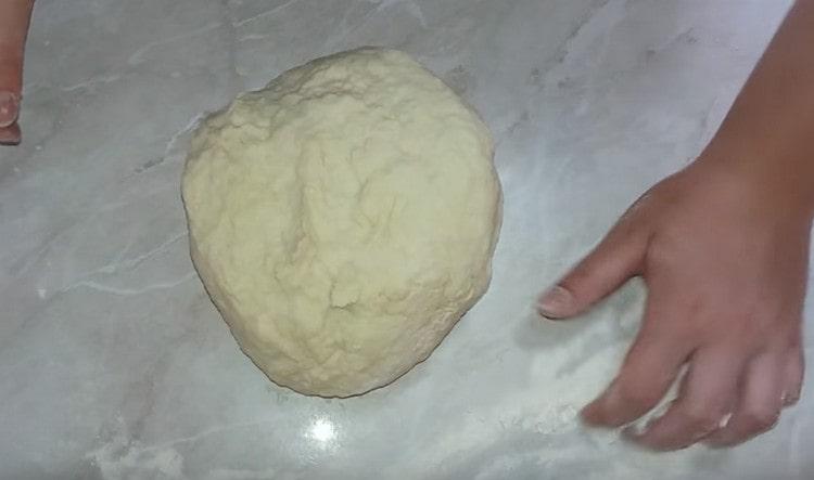 Cover the finished dough with a deep bowl and let it rest for half an hour.