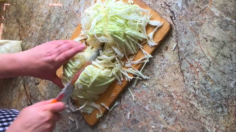 To prepare the cabbage topping for pies, prepare the ingredients