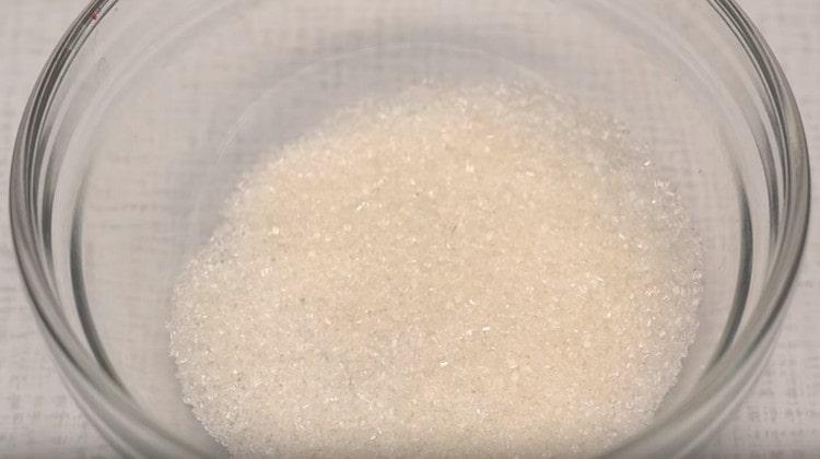 Pour sugar into a bowl.