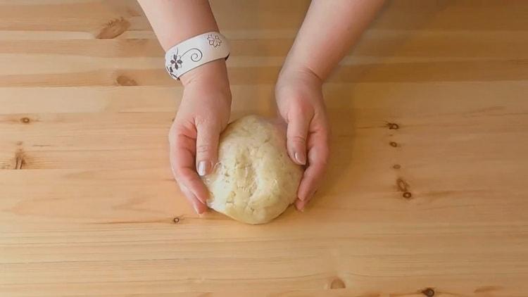 For the preparation of puff pastries with cottage cheese, knead the dough