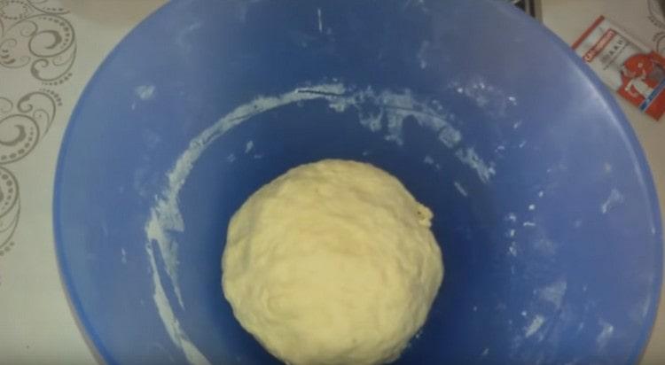 Knead the soft dough.